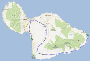 Map to Hana - via Highway 31