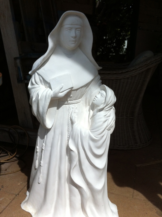 Half size plaster study of Mother Marianne and child