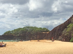Climb over the rock to get to Little Beach